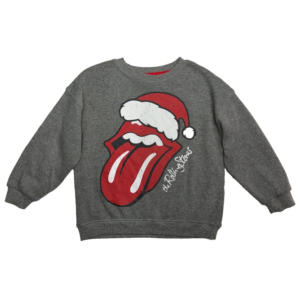 Rolling Stones Sweatshirt Toddler 5T Holiday Grey Girls Crewneck